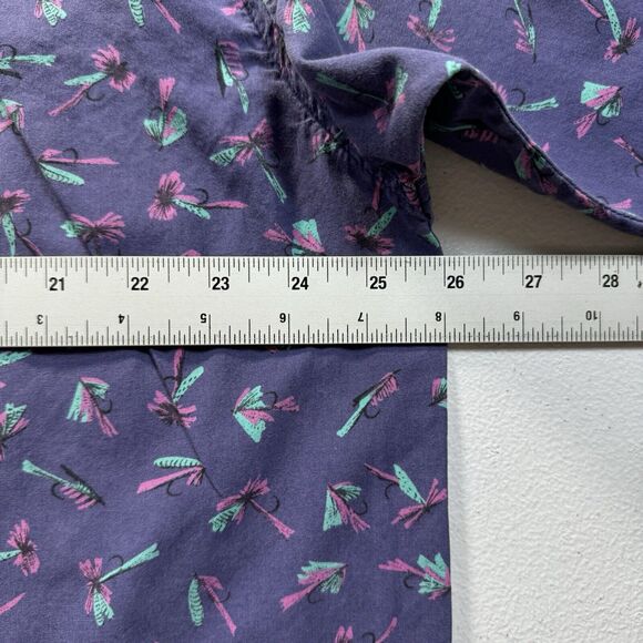 Vintage Columbia Shirt Mens Large Purple Button Down Fly Fishing Print Outdoor - Picture 6 of 8